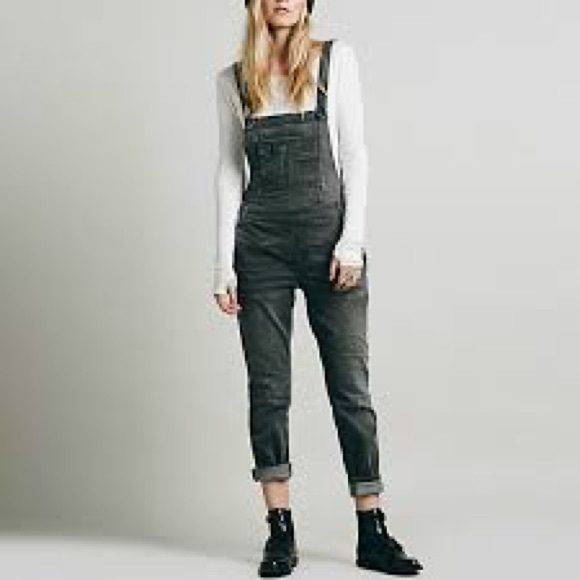 Free People Other - Free People Grey Denim Washed Overalls